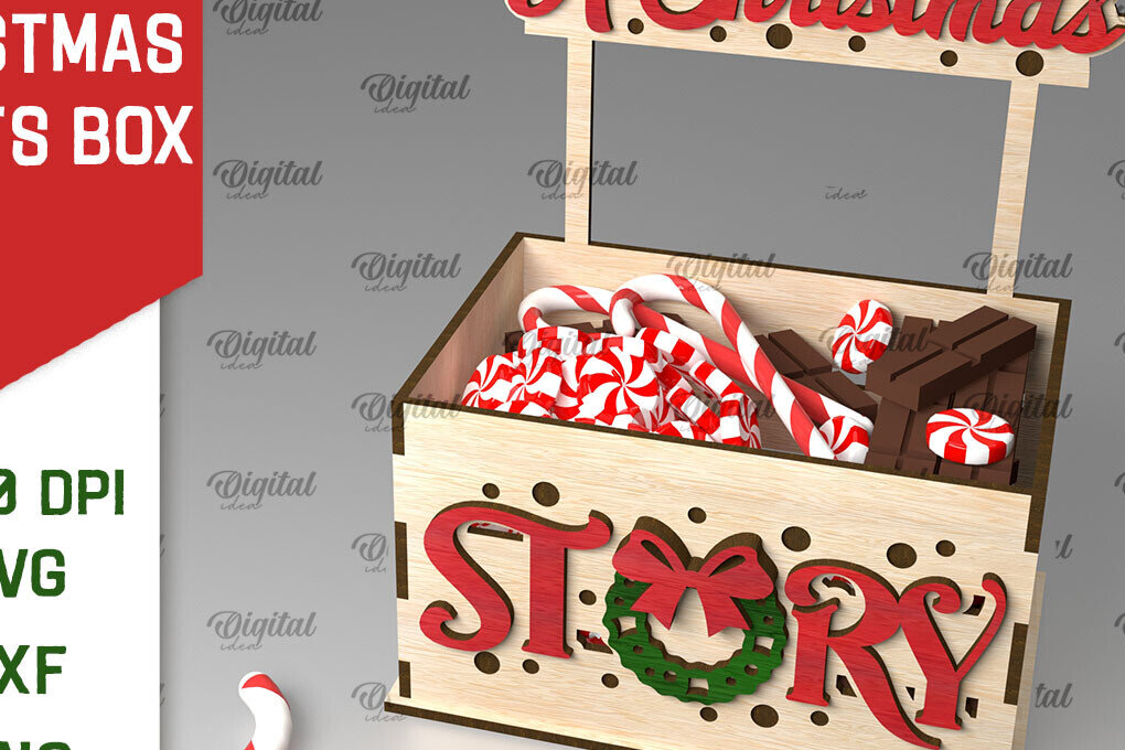 Intra απο ξύλο plywood 3mm-4mm πάχος Τρισδιάστατο κουτί χριστουγεννιάτικων λιχουδιών με Δίασταση 15x15 cm INTRAFABR-107015602