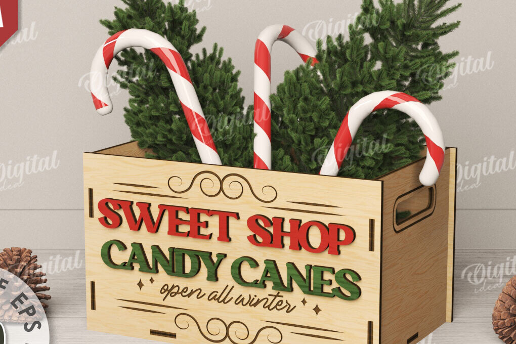 Intra απο ξύλο plywood 3mm-4mm πάχος Τρισδιάστατο κουτί χριστουγεννιάτικων λιχουδιών με Δίασταση 15x15 cm INTRAFABR-111221010