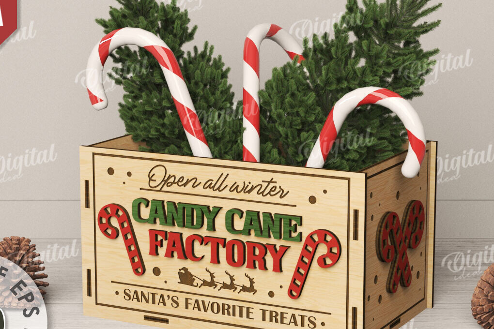 Intra απο ξύλο plywood 3mm-4mm πάχος Τρισδιάστατο κουτί χριστουγεννιάτικων λιχουδιών με Δίασταση 15x15 cm INTRAFABR-111221330