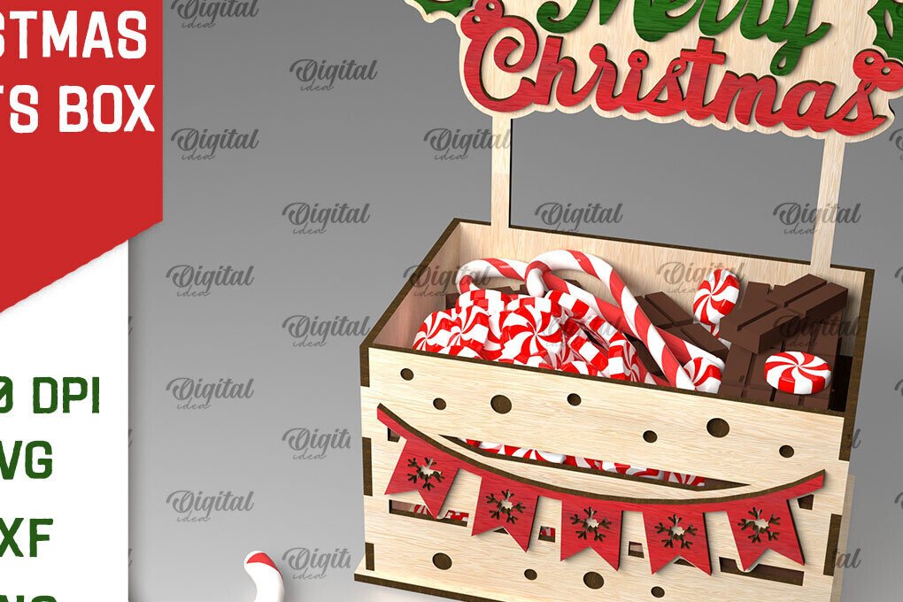 Intra απο ξύλο plywood 3mm-4mm πάχος Τρισδιάστατο κουτί χριστουγεννιάτικων λιχουδιών με Δίασταση 15x15 cm INTRAFABR-107014890