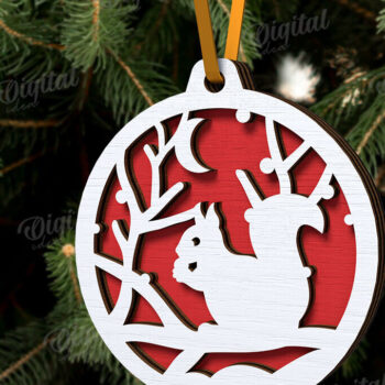 Intra απο ξύλο plywood 3mm-4mm πάχος Τρισδιάστατη διακόσμηση Χριστουγεννιάτικου Δέντρου Δίασταση 15x15 cm INTRAFABR-107889078 - Image 1