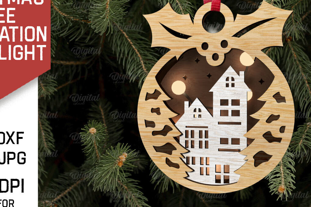 Intra απο ξύλο plywood 3mm-4mm πάχος Τρισδιάστατη διακόσμηση Χριστουγεννιάτικου Δέντρου Δίασταση 15x15 cm INTRAFABR-107623111