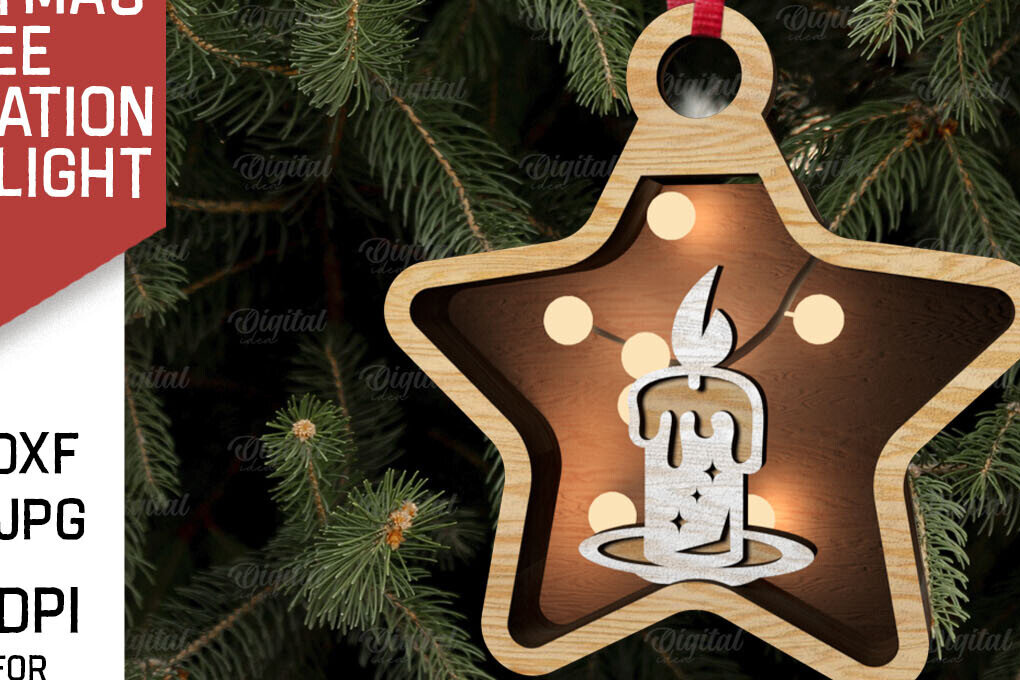 Intra απο ξύλο plywood 3mm-4mm πάχος Τρισδιάστατη διακόσμηση Χριστουγεννιάτικου Δέντρου Δίασταση 15x15 cm INTRAFABR-107623143