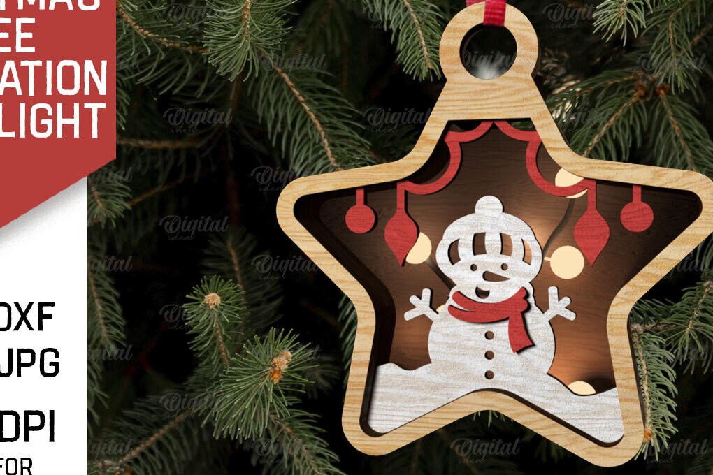 Intra απο ξύλο plywood 3mm-4mm πάχος Τρισδιάστατη διακόσμηση Χριστουγεννιάτικου Δέντρου Δίασταση 15x15 cm INTRAFABR-107623198