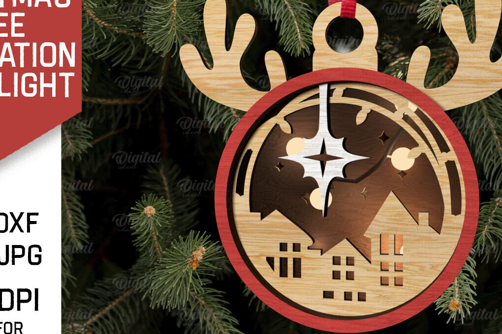 Intra απο ξύλο plywood 3mm-4mm πάχος Τρισδιάστατη διακόσμηση Χριστουγεννιάτικου Δέντρου Δίασταση 15x15 cm INTRAFABR-107623220