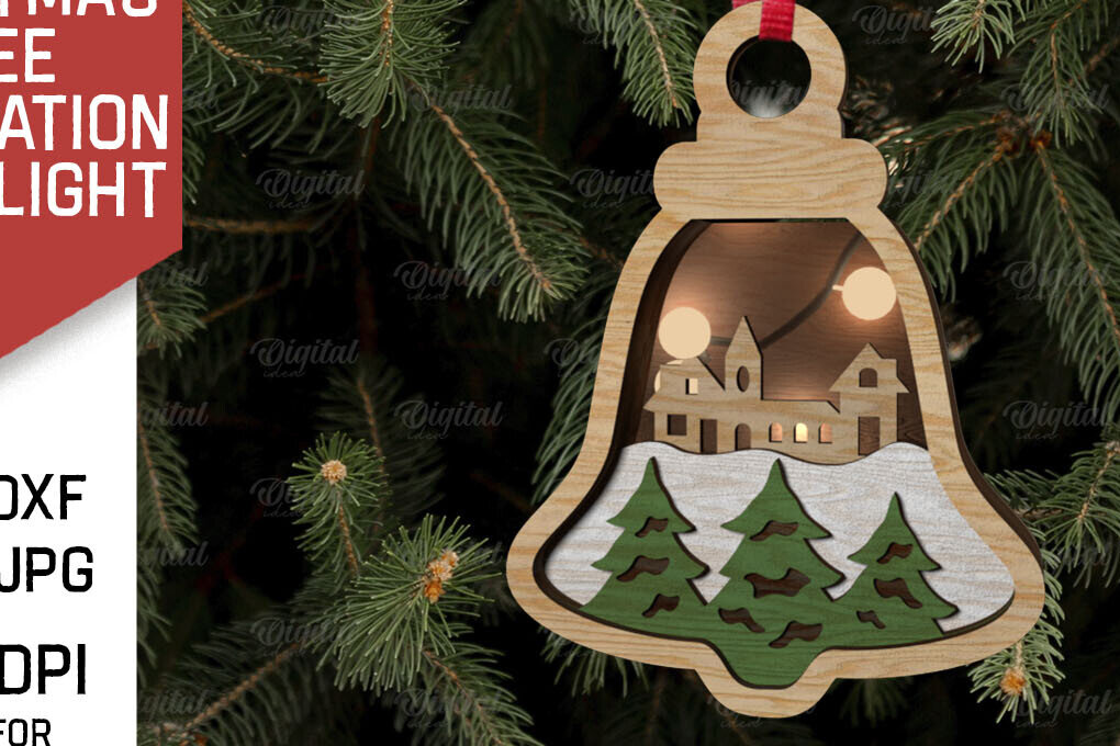 Intra απο ξύλο plywood 3mm-4mm πάχος Τρισδιάστατη διακόσμηση Χριστουγεννιάτικου Δέντρου Δίασταση 15x15 cm INTRAFABR-107623254