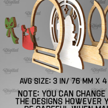 Intra απο ξύλο plywood 3mm-4mm πάχος Τρισδιάστατη διακόσμηση Χριστουγεννιάτικου Δέντρου Δίασταση 15x15 cm INTRAFABR-107623070 - Image 2