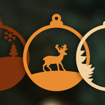 Intra απο ξύλο plywood 3mm-4mm πάχος 3D χριστουγεννιάτικο δέντρο ελάφια 3D στολίδι Δίασταση 8x8 cm INTRAFABR-57269181 - Image 2