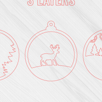 Intra απο ξύλο plywood 3mm-4mm πάχος 3D χριστουγεννιάτικο δέντρο ελάφια 3D στολίδι Δίασταση 8x8 cm INTRAFABR-57269181 - Image 3