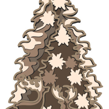 Intra απο ξύλο plywood 3mm-4mm πάχος 3D χριστουγεννιάτικο δέντρο πολλαπλών στρώσεων Δίασταση 30x20 cm INTRAFABR-64464387 - Image 1