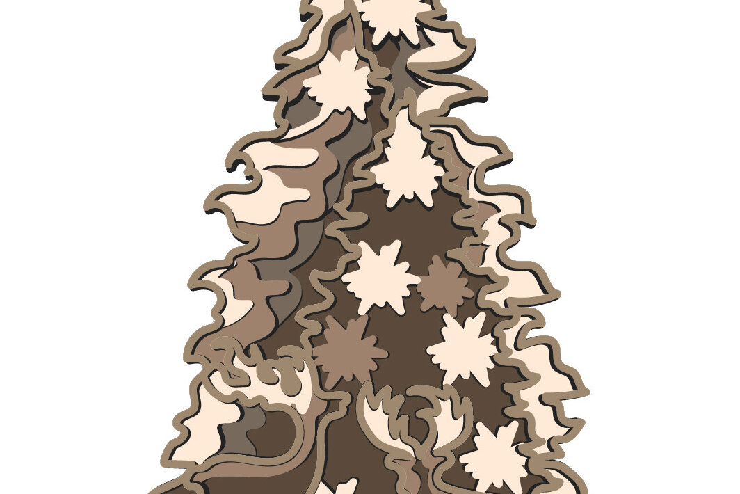 Intra απο ξύλο plywood 3mm-4mm πάχος 3D χριστουγεννιάτικο δέντρο πολλαπλών στρώσεων Δίασταση 30x20 cm INTRAFABR-64464387