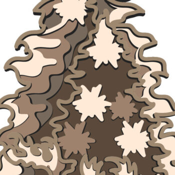 Intra απο ξύλο plywood 3mm-4mm πάχος 3D χριστουγεννιάτικο δέντρο πολλαπλών στρώσεων Δίασταση 30x20 cm INTRAFABR-64464387 - Image 3