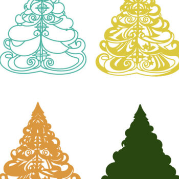 Intra απο ξύλο plywood 3mm-4mm πάχος 3D Χριστουγεννιάτικο Δέντρο . Αποκοπή αρχείου. Δίασταση 30x20 cm INTRAFABR-77275419 - Image 2