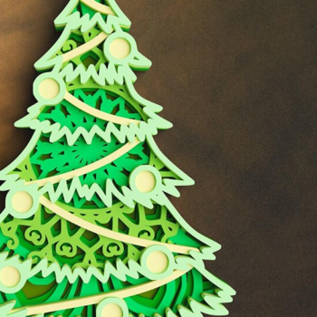 Intra απο ξύλο plywood 3mm-4mm πάχος 3D Χριστουγεννιάτικο Δέντρο 6 στρώσεων Δίασταση 30x30 cm INTRAFABR-77142897 - Image 1