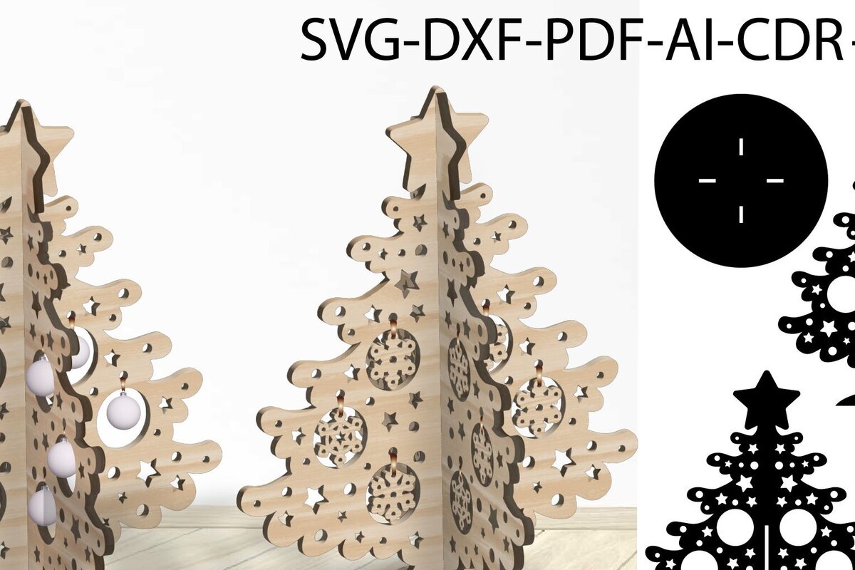 Intra απο ξύλο plywood 3mm-4mm πάχος Πρότυπο τρισδιάστατου χριστουγεννιάτικου δέντρου Δίασταση 15x15 cm INTRAFABR-105211762
