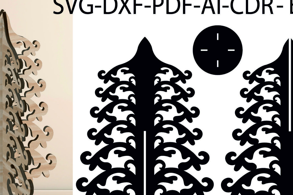 Intra απο ξύλο plywood 3mm-4mm πάχος Πρότυπο λέιζερ τρισδιάστατου χριστουγεννιάτικου δέντρου Δίασταση 15x15 cm INTRAFABR-103109436