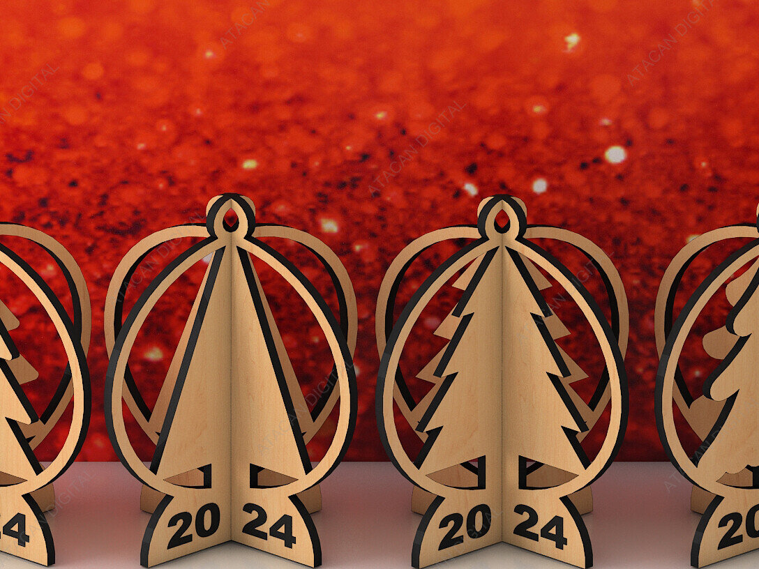 Intra απο ξύλο plywood 3mm-4mm πάχος Τρισδιάστατα χριστουγεννιάτικα δέντρα παζλ Δίασταση 30x20 cm INTRAFABR-80182593