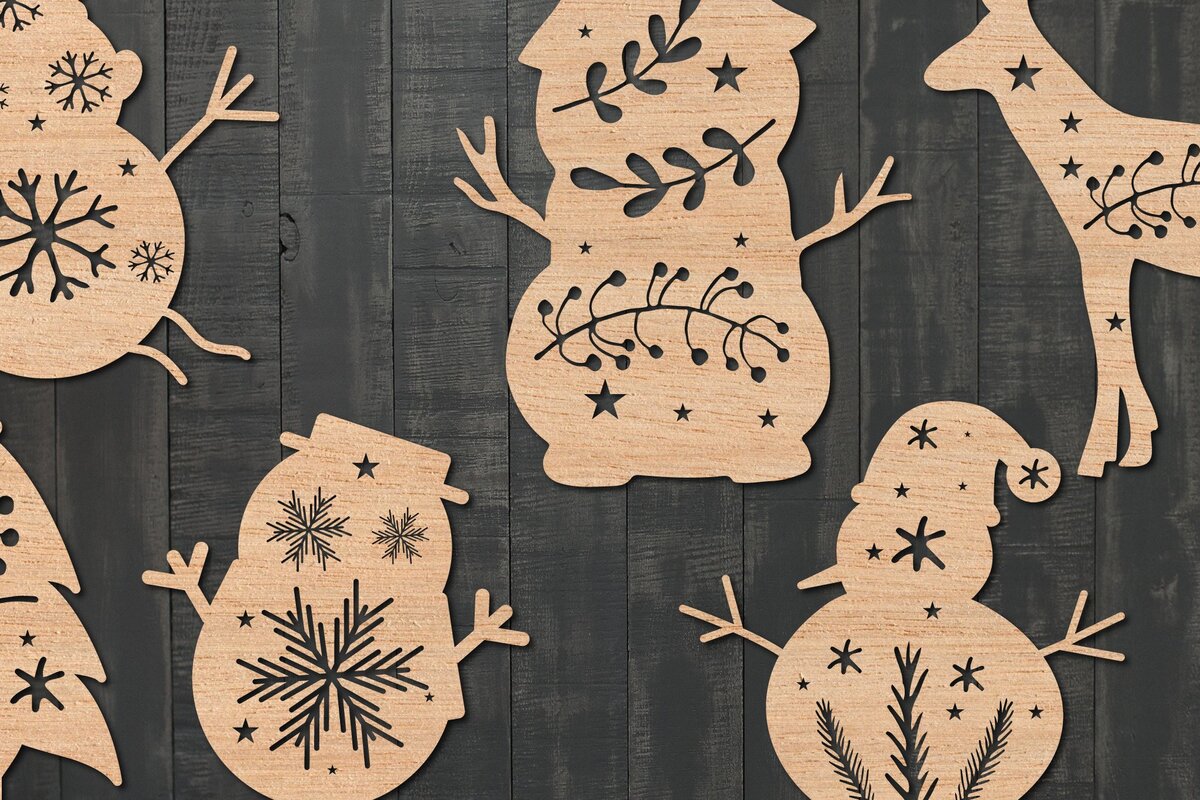 Intra απο ξύλο plywood 3mm-4mm πάχος Τρισδιάστατη Χριστουγεννιάτικη Διακόσμηση Τοίχων Δίασταση 25x25 cm INTRAFABR-41015041