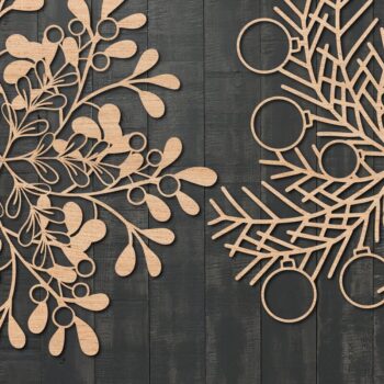 Intra απο ξύλο plywood 3mm-4mm πάχος Τρισδιάστατη χριστουγεννιάτικη διακόσμηση τοίχου Mega Δίασταση 25x25 cm INTRAFABR-41015988 - Image 4