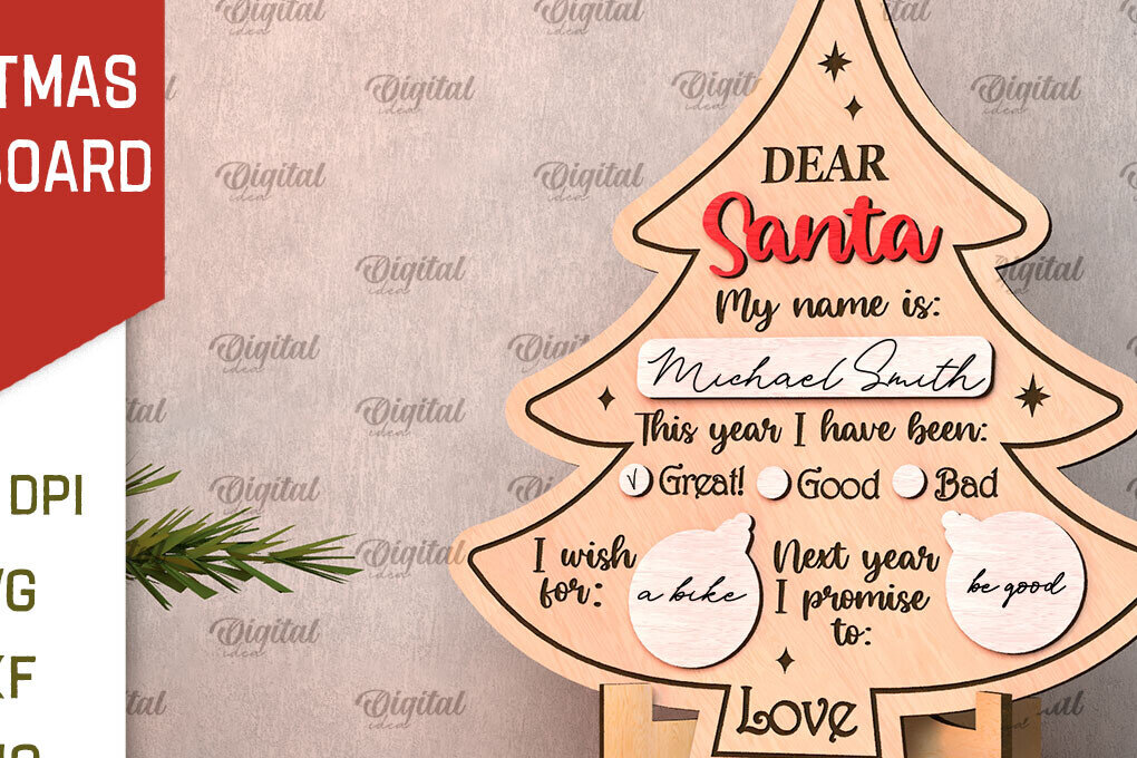 Intra απο ξύλο plywood 3mm-4mm πάχος Τρισδιάστατη Χριστουγεννιάτικη πινακίδα ευχών Δίασταση 15x15 cm INTRAFABR-107356434