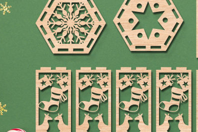 Intra απο ξύλο plywood 3mm-4mm πάχος 3D Χριστουγεννιάτικο ξύλινο φανάρι με λέιζερ Δίασταση 15x15 cm INTRAFABR-83211502