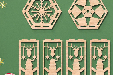 Intra απο ξύλο plywood 3mm-4mm πάχος 3D Χριστουγεννιάτικο ξύλινο φανάρι με λέιζερ Δίασταση 15x15 cm INTRAFABR-83211508