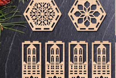 Intra απο ξύλο plywood 3mm-4mm πάχος 3D Χριστουγεννιάτικο ξύλινο φανάρι με λέιζερ Δίασταση 15x15 cm INTRAFABR-83301681