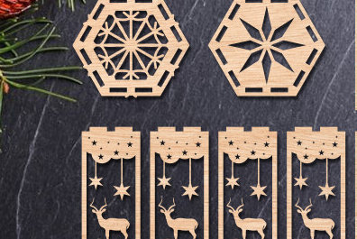 Intra απο ξύλο plywood 3mm-4mm πάχος 3D Χριστουγεννιάτικο ξύλινο φανάρι με λέιζερ Δίασταση 15x15 cm INTRAFABR-83301696