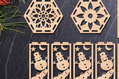 Intra απο ξύλο plywood 3mm-4mm πάχος 3D Χριστουγεννιάτικο ξύλινο φανάρι με λέιζερ Δίασταση 15x15 cm INTRAFABR-83301725