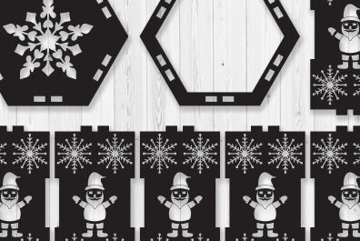 Intra απο ξύλο plywood 3mm-4mm πάχος 3D Χριστουγεννιάτικο ξύλινο φανάρι με λέιζερ Δίασταση 15x15 cm INTRAFABR-50097538