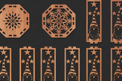 Intra απο ξύλο plywood 3mm-4mm πάχος 3D Χριστουγεννιάτικο ξύλινο φανάρι με λέιζερ Δίασταση 15x15 cm INTRAFABR-50267913