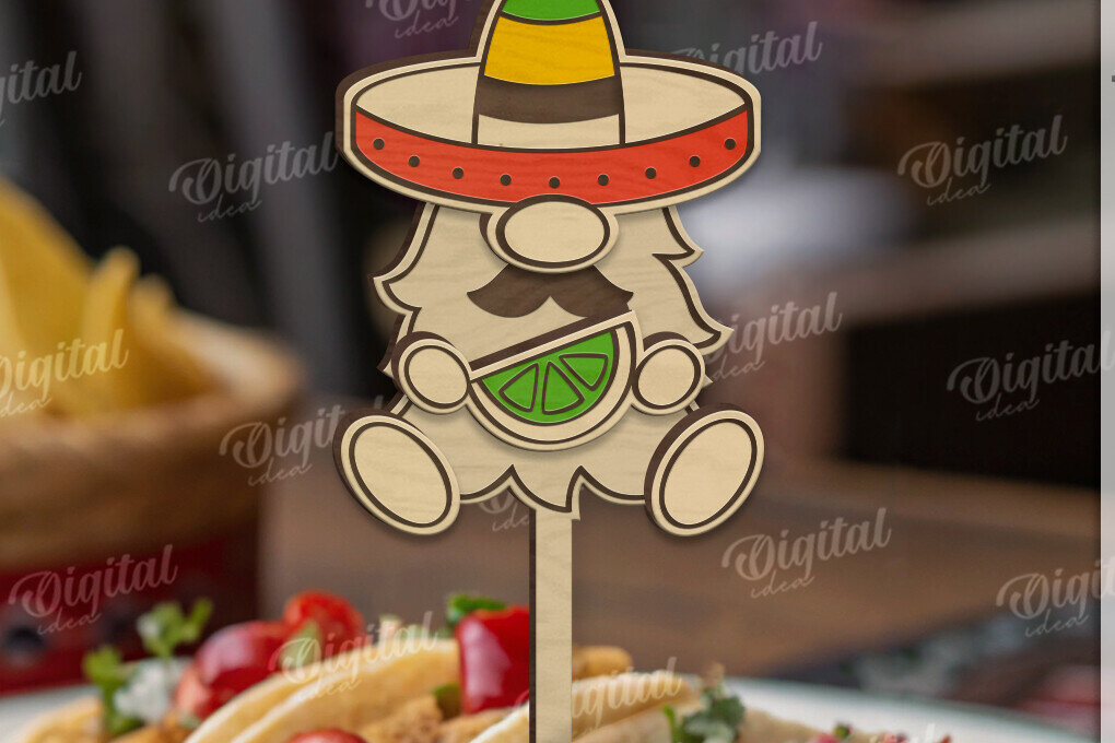 Intra απο ξύλο plywood 3mm-4mm πάχος 3D Cinco De Mayo Cake Topper Cut  Δίασταση 30x20 cm INTRAFABR-119489408