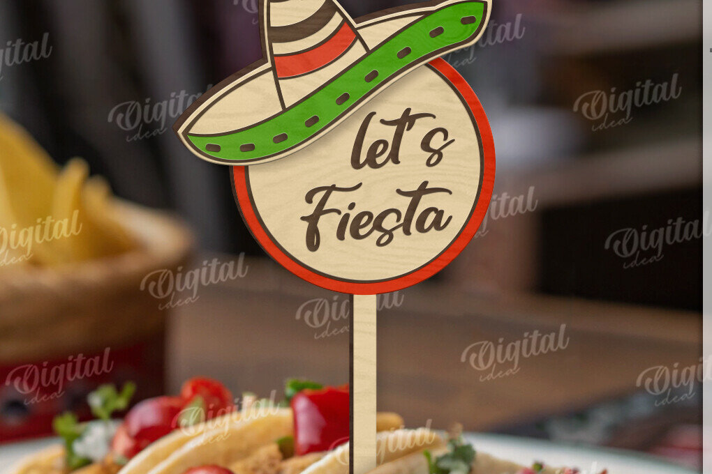 Intra απο ξύλο plywood 3mm-4mm πάχος 3D Cinco De Mayo Cake Δίασταση 30x20 cm INTRAFABR-119316222 - Image 3