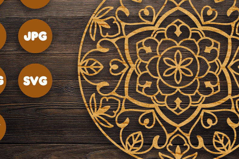 Intra απο ξύλο plywood 3mm-4mm πάχος 3D Circle Mandala για Cricut Δίασταση 30x30 cm INTRAFABR-72251735