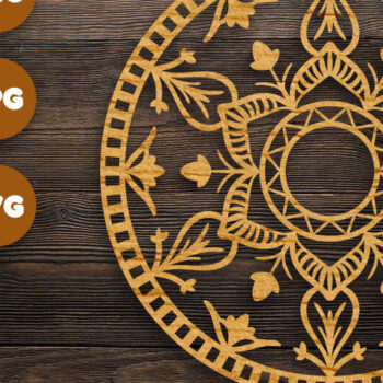 Intra απο ξύλο plywood 3mm-4mm πάχος Τρισδιάστατα κυκλικά Mandala για Cricut Δίασταση 30x30 cm INTRAFABR-74381012 - Image 1