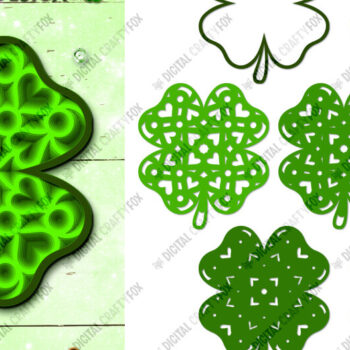 Intra απο ξύλο plywood 3mm-4mm πάχος Τρισδιάστατο Τριφύλλι, Τριφύλλι , Κοπή Χαρτιού Τριφύλλι Δίασταση 3600x3600 cm INTRAFABR-25030554 - Image 2