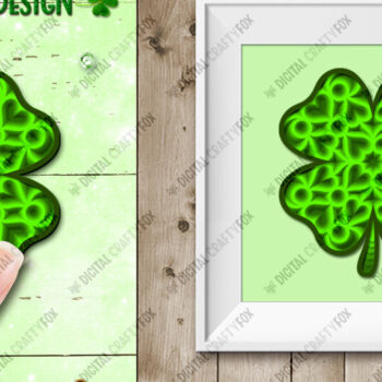 Intra απο ξύλο plywood 3mm-4mm πάχος Τρισδιάστατο Τριφύλλι, Τριφύλλι , Κοπή Χαρτιού Τριφύλλι Δίασταση 3600x3600 cm INTRAFABR-25030554 - Image 3