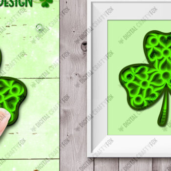 Intra απο ξύλο plywood 3mm-4mm πάχος Τρισδιάστατο Τριφύλλι, Τριφύλλι , Κοπή Χαρτιού Τριφύλλι Δίασταση 3600x3600 cm INTRAFABR-25030554 - Image 5