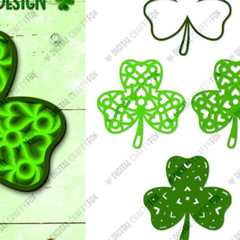 Intra απο ξύλο plywood 3mm-4mm πάχος Τρισδιάστατο Τριφύλλι, Τριφύλλι , Κοπή Χαρτιού Τριφύλλι Δίασταση 3600x3600 cm INTRAFABR-25030554 - Image 4