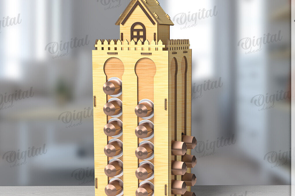 Intra απο ξύλο plywood 3mm-4mm πάχος Τρισδιάστατη θήκη για καφέ με λέιζερ Δίασταση 30x20 cm INTRAFABR-120105735