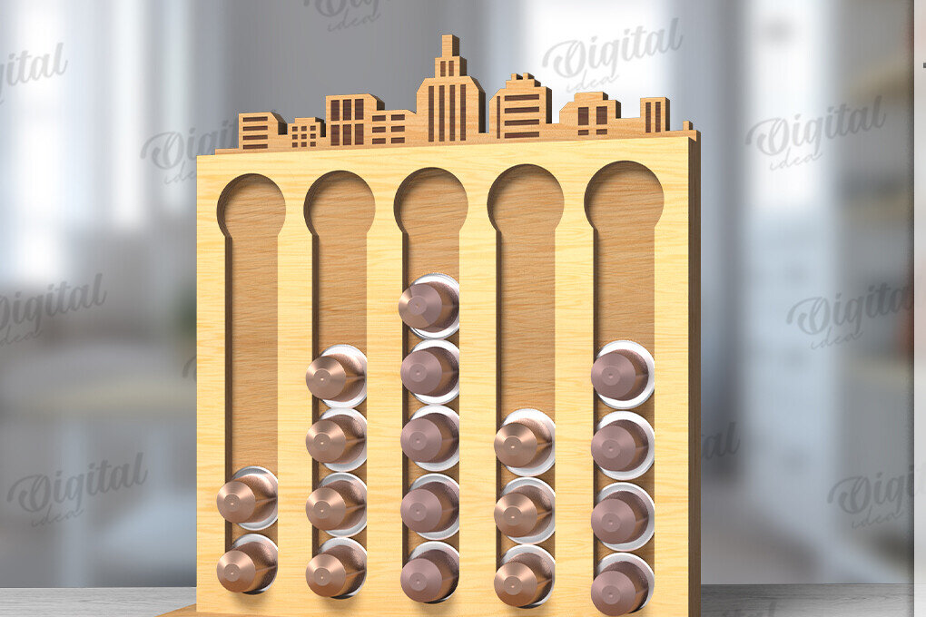 Intra απο ξύλο plywood 3mm-4mm πάχος Τρισδιάστατη θήκη για καφέ με λέιζερ Δίασταση 30x20 cm INTRAFABR-120105909