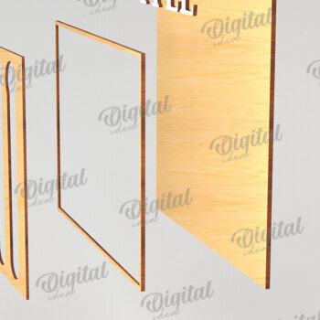 Intra απο ξύλο plywood 3mm-4mm πάχος Τρισδιάστατη θήκη για καφέ με λέιζερ Δίασταση 30x20 cm INTRAFABR-120106024 - Image 2