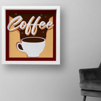 Intra απο ξύλο plywood 3mm-4mm πάχος 3D Coffee Shadow Box , 3D Mandala Δίασταση 30x30 cm INTRAFABR-75622538 - Image 2