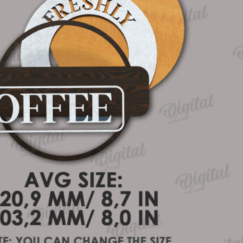 Intra απο ξύλο plywood 3mm-4mm πάχος 3D Coffee Signs Δίασταση 30x20 cm INTRAFABR-120971931 - Image 2