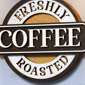 Intra απο ξύλο plywood 3mm-4mm πάχος 3D Coffee Signs Δίασταση 30x20 cm INTRAFABR-120971931 - Image 3