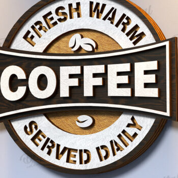 Intra απο ξύλο plywood 3mm-4mm πάχος 3D Coffee Signs Δίασταση 30x20 cm INTRAFABR-120971931 - Image 6