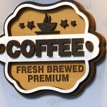 Intra απο ξύλο plywood 3mm-4mm πάχος 3D Coffee Signs Δίασταση 30x20 cm INTRAFABR-120971931 - Image 8