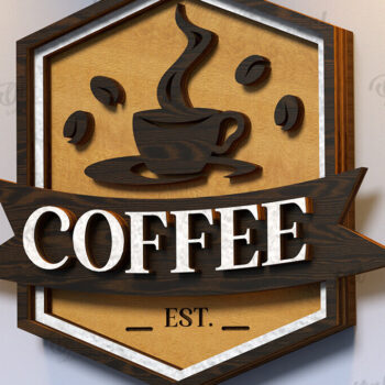 Intra απο ξύλο plywood 3mm-4mm πάχος 3D Coffee Signs Δίασταση 30x20 cm INTRAFABR-120971931 - Image 10