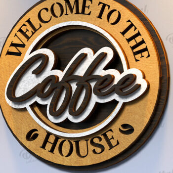 Intra απο ξύλο plywood 3mm-4mm πάχος 3D Coffee Signs Δίασταση 30x20 cm INTRAFABR-120971931 - Image 9