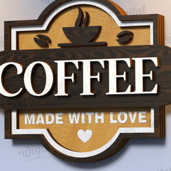 Intra απο ξύλο plywood 3mm-4mm πάχος 3D Coffee Signs Δίασταση 30x20 cm INTRAFABR-120971931 - Image 11